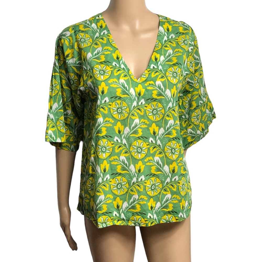 Roller Rabbit Zanna V-Neck Cotton Coordinating   Box Top